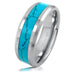 Silver Turquoise Inlay Tungsten Ring